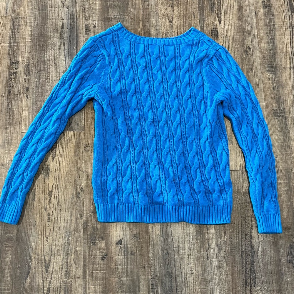 Blue Cable Knit Sweater